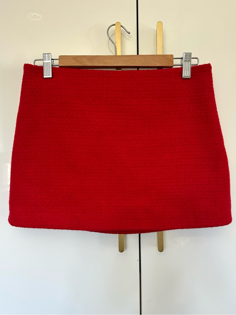 Zara Red Tweed Mini Skirt Small